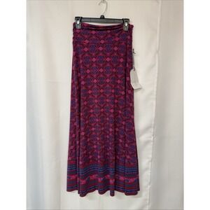 NWT Magnolia Grace Women's Sz M Concord Knit Stretch Maxi Skirt Burgundy Novelty